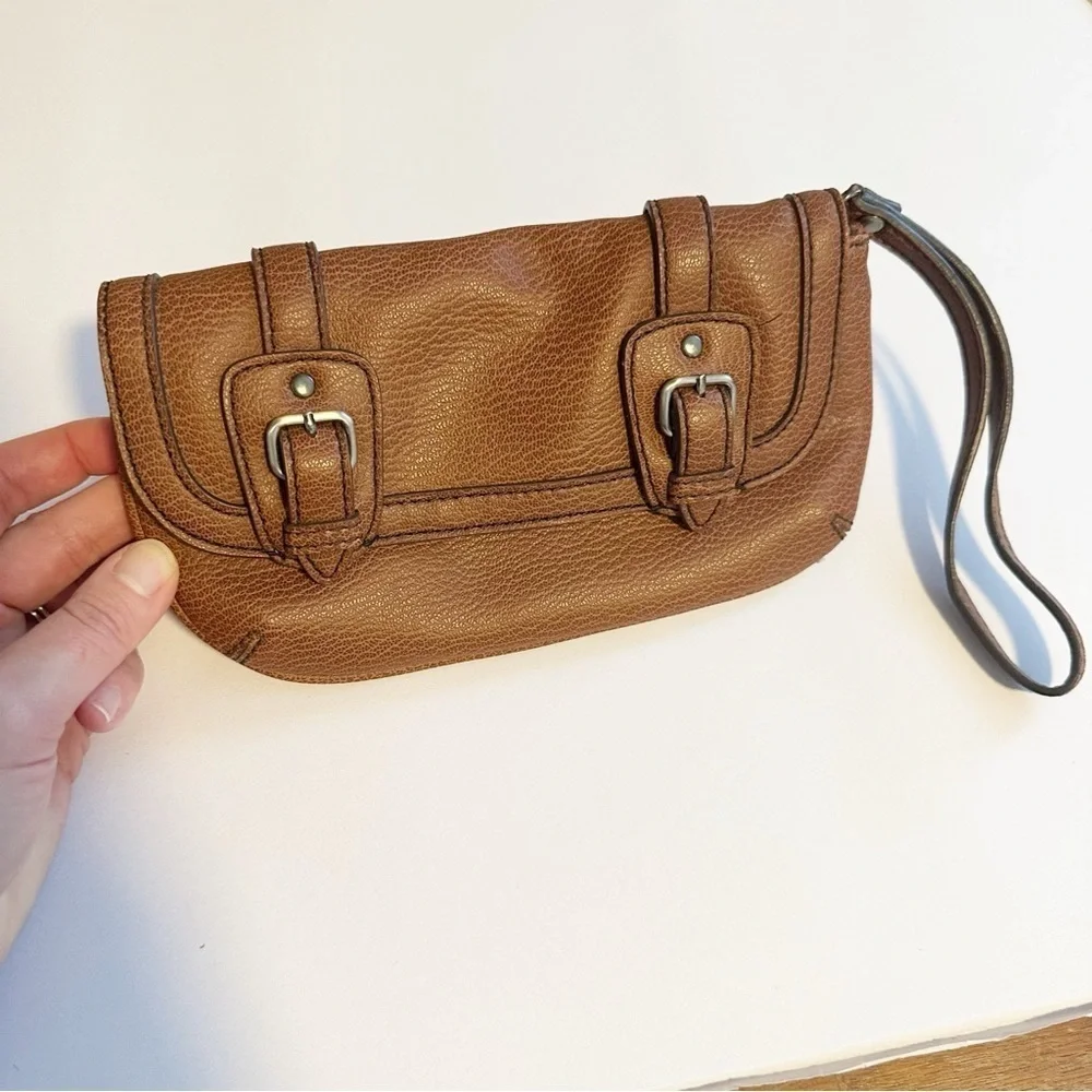 Vintage Anne Taylor LOFT clutch faux leather wallet wristlet.